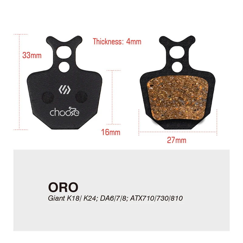 Chooee-Bicicleta Freio a Disco Pads, Acessórios de bicicleta, Ciclismo Parte Disco, Resina Parte, Fórmula, ORO, K18, K24, PURO, Gêmeos, DA7, DA6, ATX710