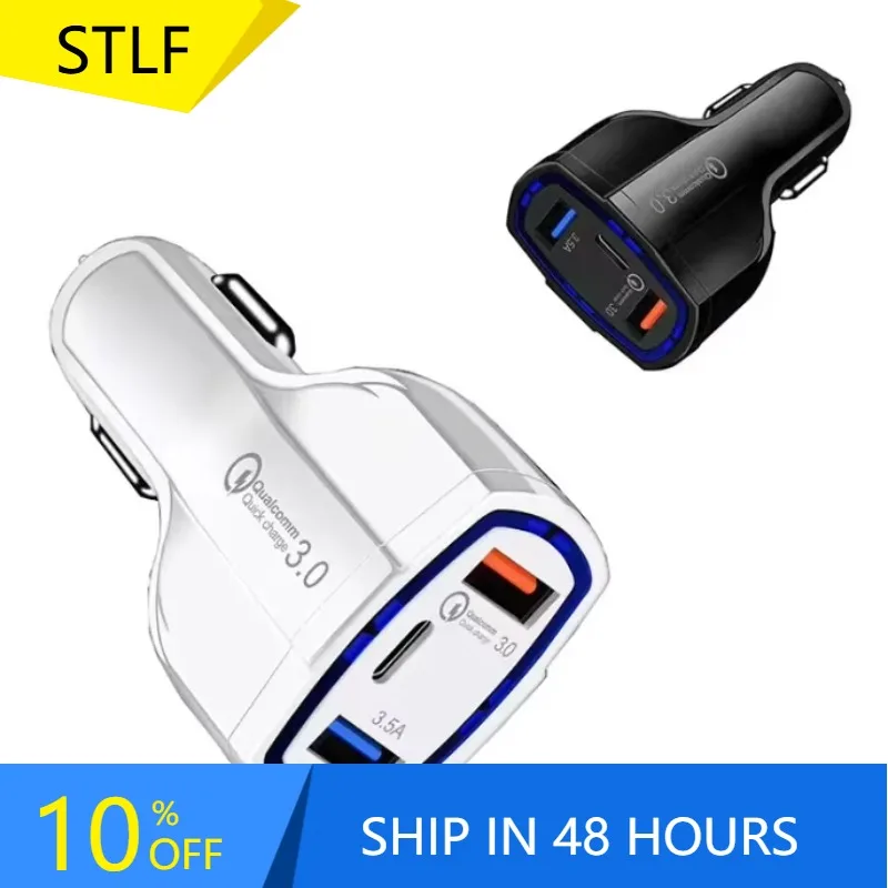 

GlowMart Factory Wholesale Car Phone Charger QC 3.0 3 in 1 Car Charger Car Phone Charger Fast Charging