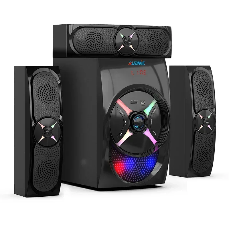 

Home Audio Professional System Speaker Bluetooth Remote Control Stereo Surround Sound RGB Usb Fm Radio 3.1 Gaming Speaker