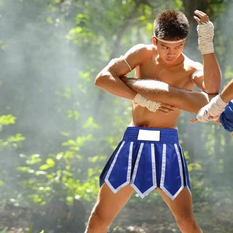 31BE Comfortable Kickboxing Shorts Moisture Wicking Polyester Flexible Training Trunks For High Intensity Training