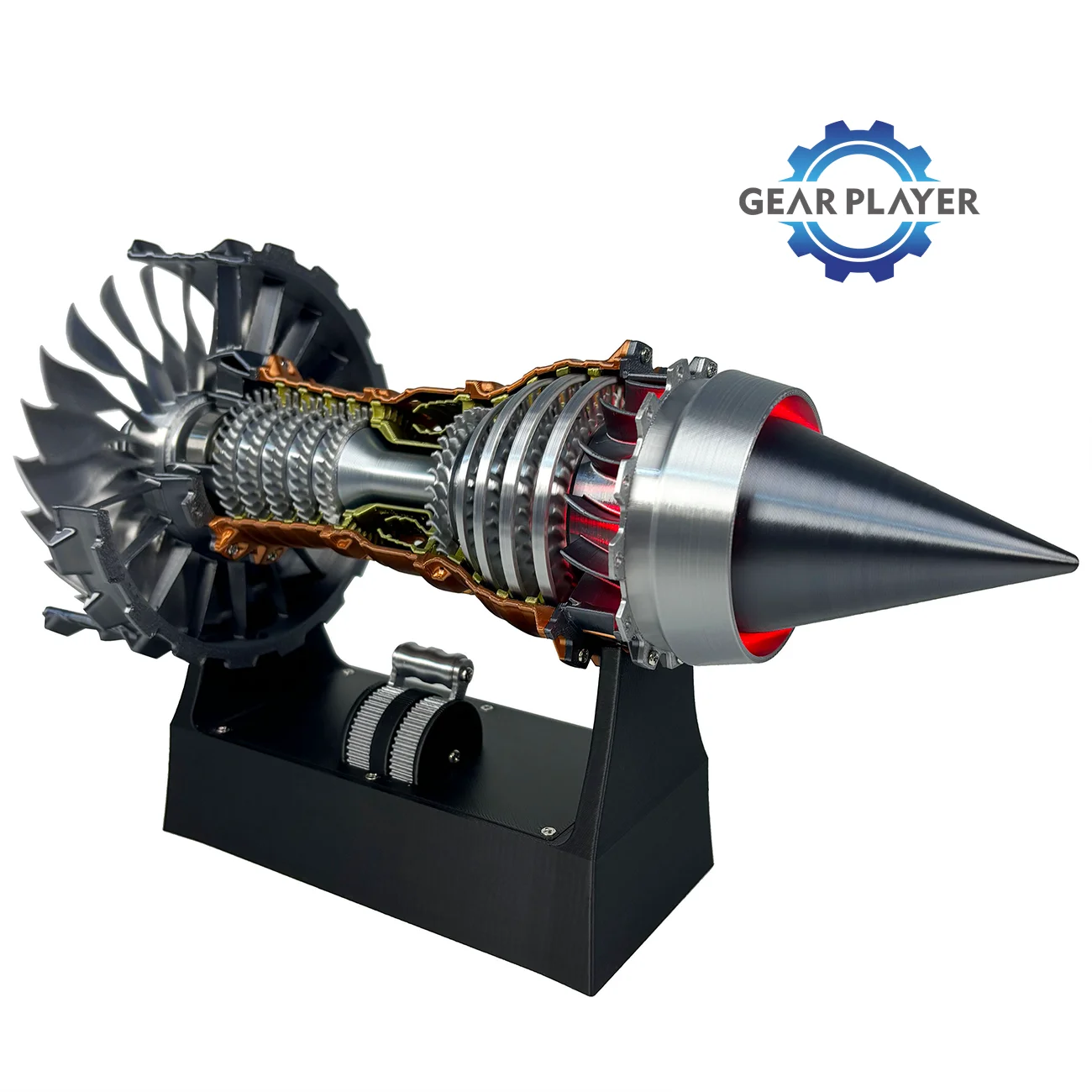 GearPlayer Super Turbofan Engine Model Brushless Motor Function Fan Electric High Performance Power Turbine Cool Boutique Toy Gi