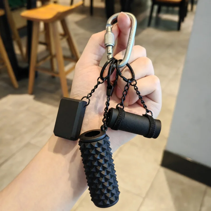 

Mini Yoga Mat Foam Roller Keychain Bag Charm - Simulation Fitness Bricks Keychain Gym Bag Accessory Gift for Women Yoga Lovers