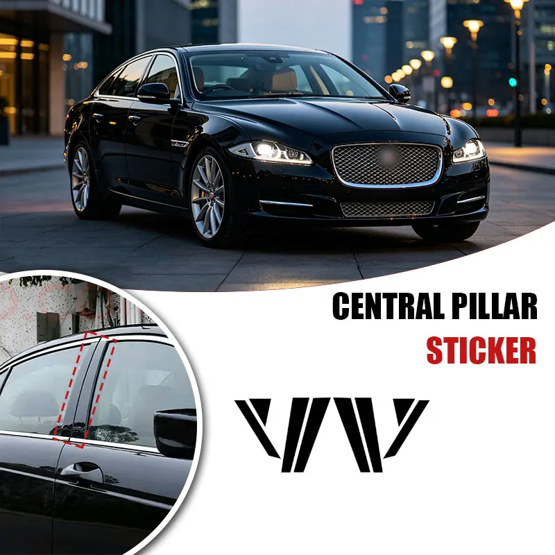 For Jaguar XJ X351 2009-2010-2011-2012-2013-2014-2015-2016-2017-2018-2019 Carbon Fiber B C Pillar Door Column Trim Cover Sticker