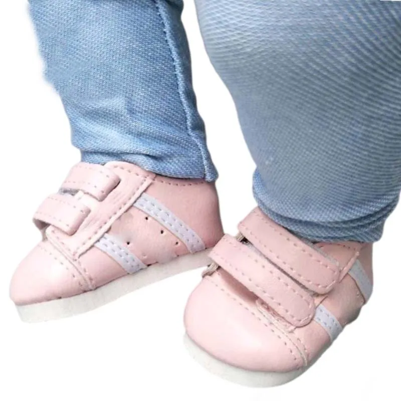 7cm Doll Shoes for 43CM Reborn Baby Doll shoes Pink White Sneakers for 18 Inch Doll 7cm Doll Boots