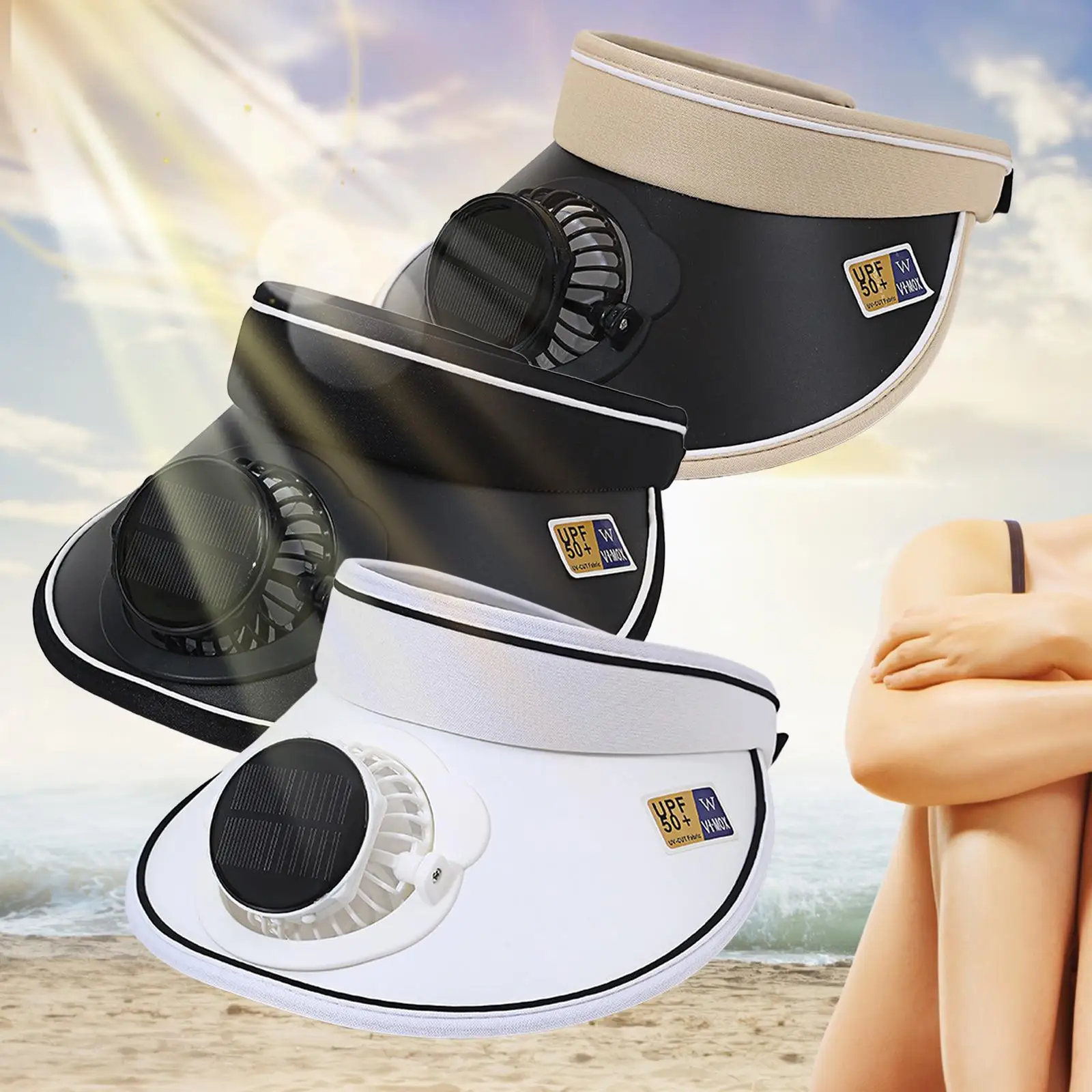 

Sun Visor Hat with Electric Fan Solar Charging for Women Sun Protection Hat for Cycling Holiday Fishing Outdoor Sports Hiking