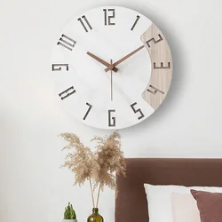 Nordic wall clock silent home modern clock round living room bedroom simple wall clock personalized fashion