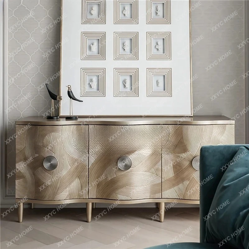 

rural solid wood carving flower old TV cabinet, entrance cabinet neoclassical