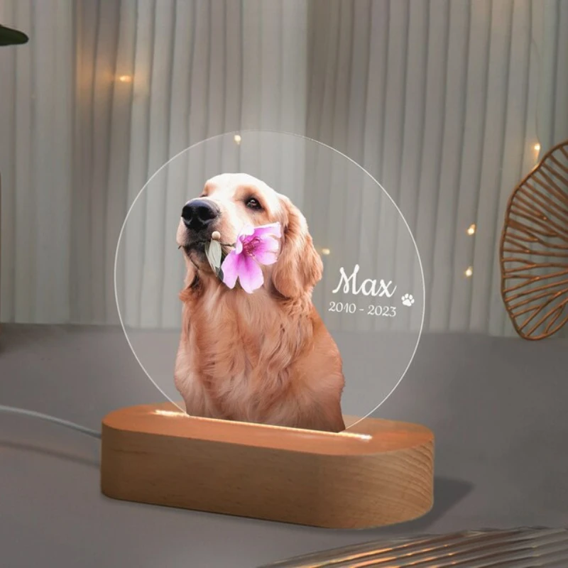 Personalized Pet Photo Acrylic Handmade Pet Memory Decor Gift For Pet Lovers Home Tabletop Decorative Sign Pet Tribute Plaque