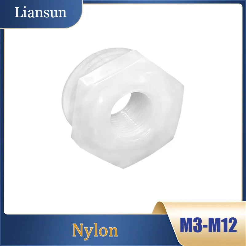 

M3, M4, M5, M6, M8, M10, M12 White Nylon Hex Flange Nuts With Washers And Insulated Anti-Loosening Adhesive Screw Caps