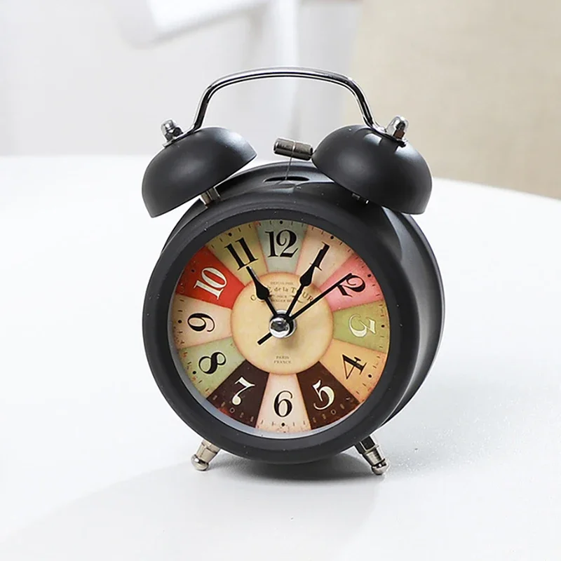 Luminous Silent Alarm Clock Vintage Quartz Mechanical Bell Wake Up Alarm Clocks With Backlight Kids Bedside Night Light Clock