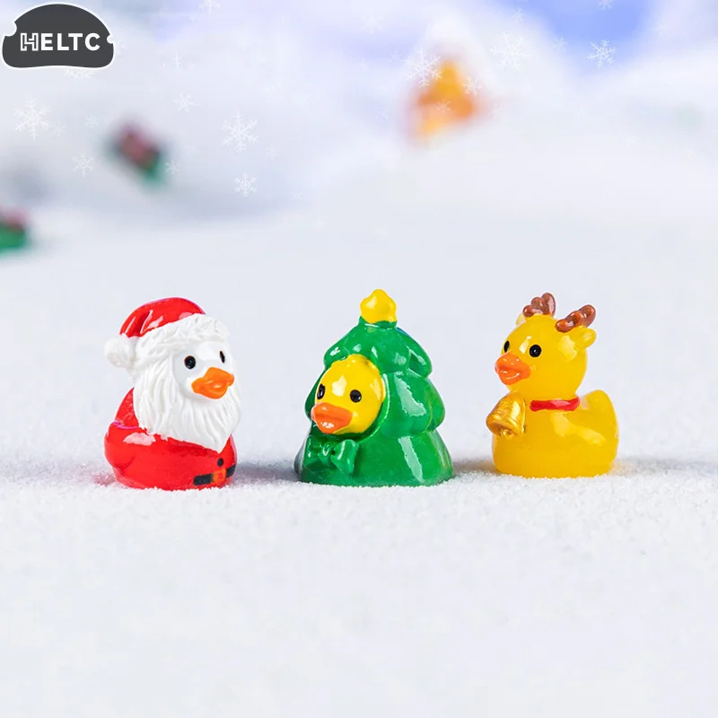 7 قطعة لتقوم بها بنفسك لطيف عيد الميلاد ليتل بطة صفراء دمية الثلوج المناظر الطبيعية اكسسوارات الديكور المشهد الصغير الحلي الصغيرة الحرف