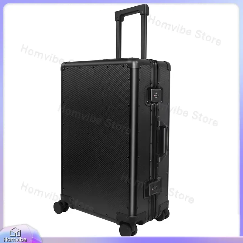 Carbon Fiber Travel Luggage 20 24 26 Inch Aluminum Frame Business Carry On Suitcase with Wheels for Boarding