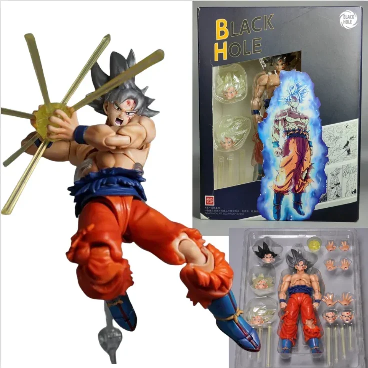 En Stock agujero negro Dragon Ball SHF Ultra Instinct Son Goku Toyotarou Anime figura de acción móvil PVC modelo juguetes regalos de vacaciones