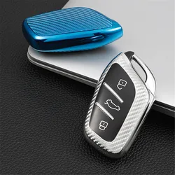 Carbon Fiber TPU Car Smart Key Case for Roewe RX5 I6 ERX5 I5 RX8 RX3 for MG6 MG ZS EV EZS HS EHS Shell Cover Protector