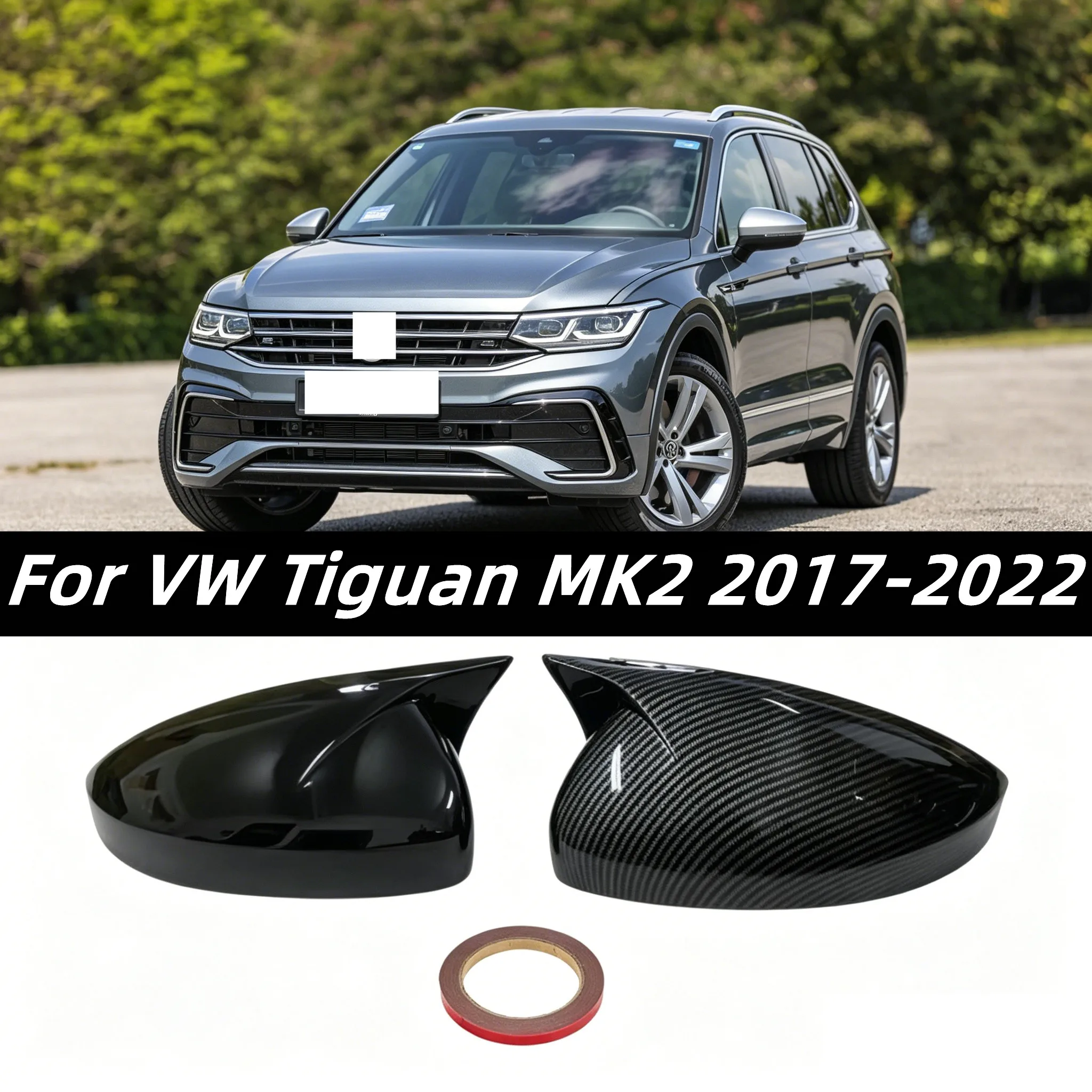 

Fits For Volkswagen VW Tiguan MK2 2017 2018 2019 2020 2021 2022 Rearview Mirror Cover Side Reversing Rear View Mirror Trim Caps