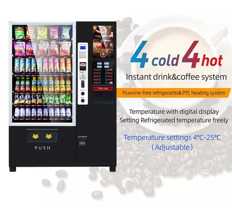 Touch Screen Beverage Snacks Coffee Vending Machine for Foods and Drinks Vending Machines Vendor Self Service Kiosk Outdoor