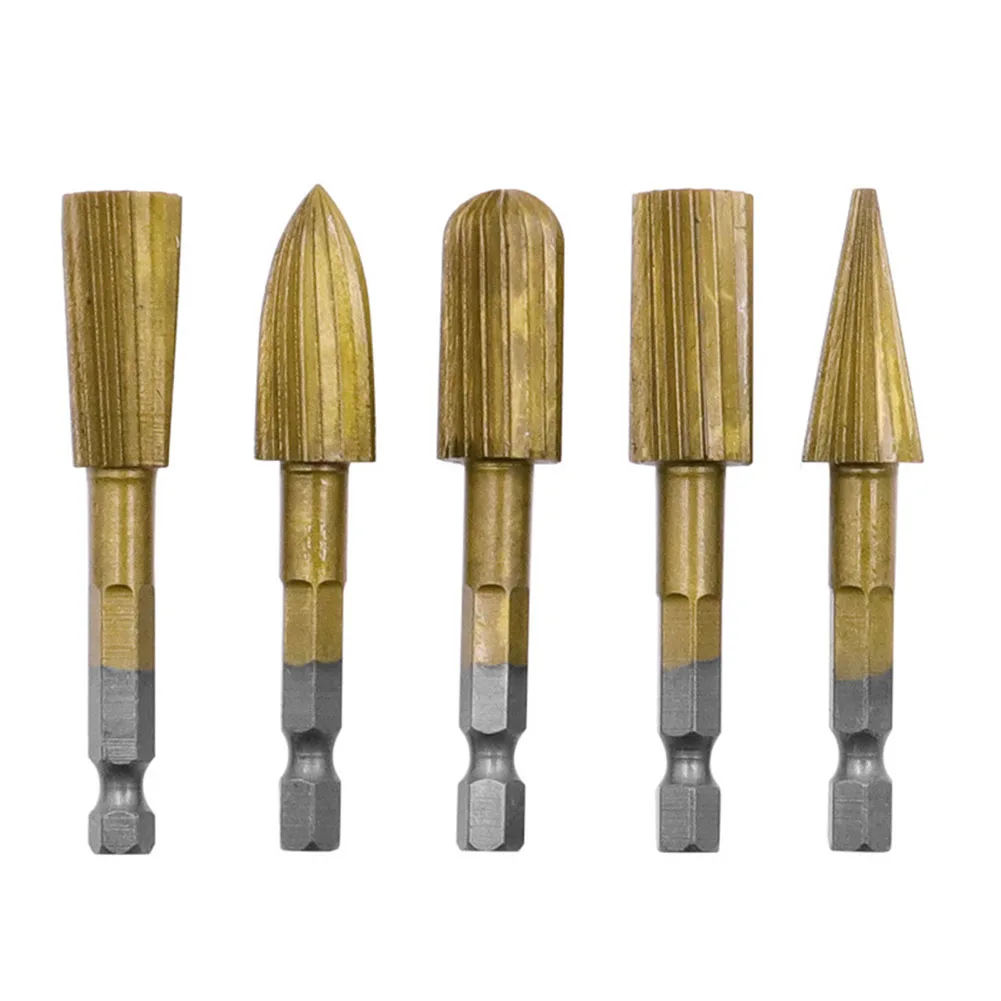 

Brand New Rotary File Grinder Woodworking Rotary File Burrs Rasp Cutter Files Drill Burrs Electric 5pcs 6.35mm Shank