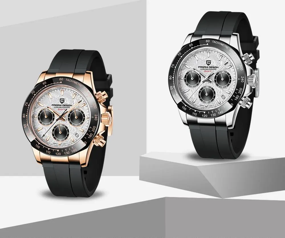 Original New PAGANI DESIGN PD-1664 / PD-1644 Japan VK63 Movt Quartz Wristwatches Sapphire Waterproof Chronograph Reloj Hombre