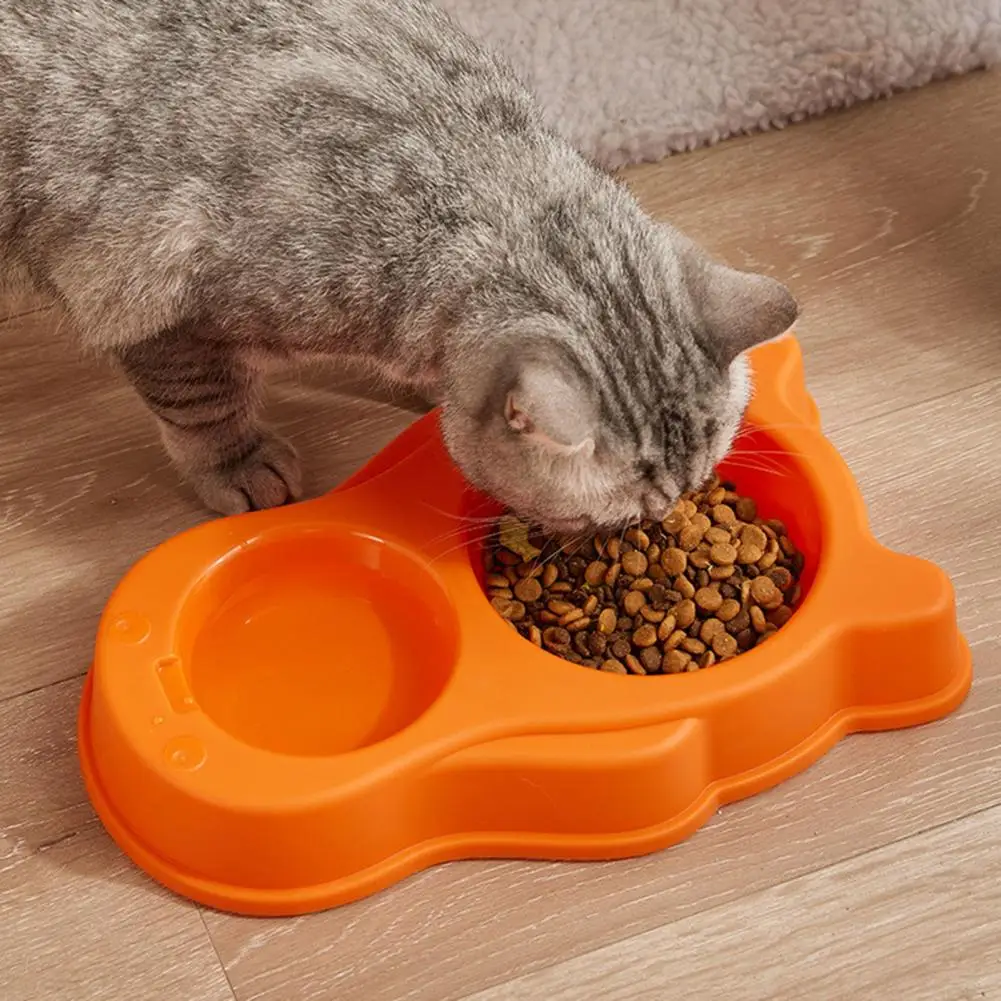 Double Bowl for Pets Stainless Steel Double Cat Dog Bowl Non-slip Easy Cervical Vertebrae Protection Ideal Pet Feeder Pet Bowl