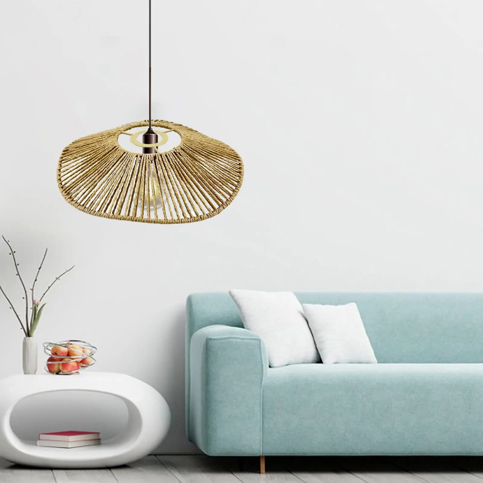Handwoven Rope Lampshade Pendant Light Shade for Home Bedside Living Room