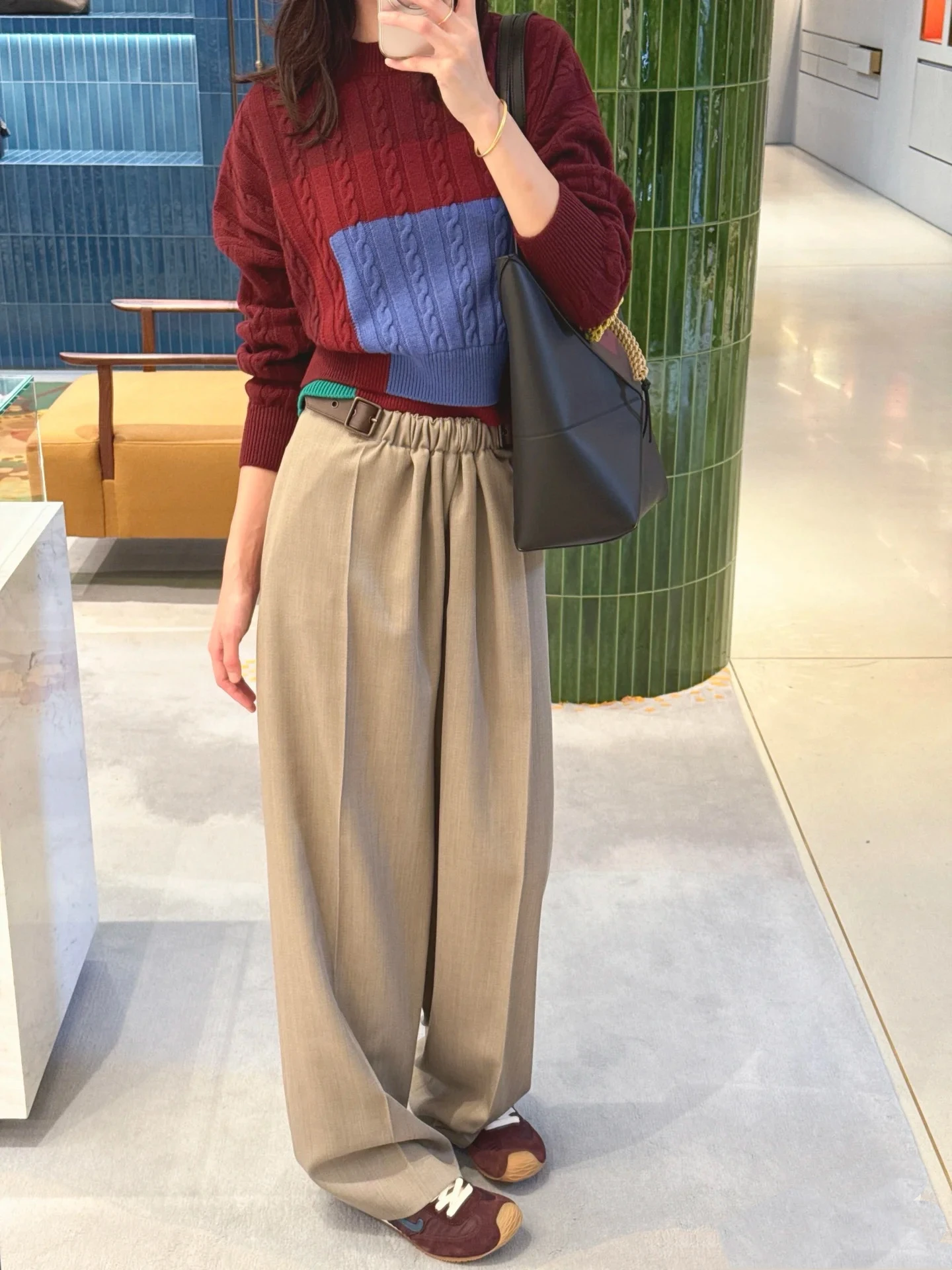 

Прямые брюки с высокой талией, женские свободные эластичные брюки, повседневные широкие длинные брюки, хлопковые брюки для деловых поездок