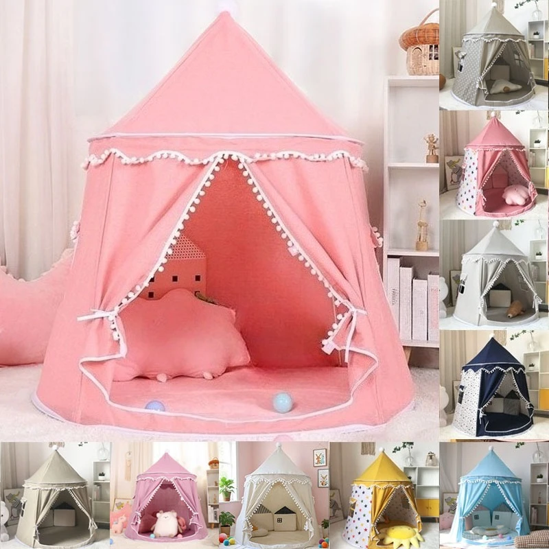 

Mosquito Net Bedroom Folding Indoor Camping Tent Hairball Lace Dome Children Tent Bedside Decoration Bed Curtain Reading Corner