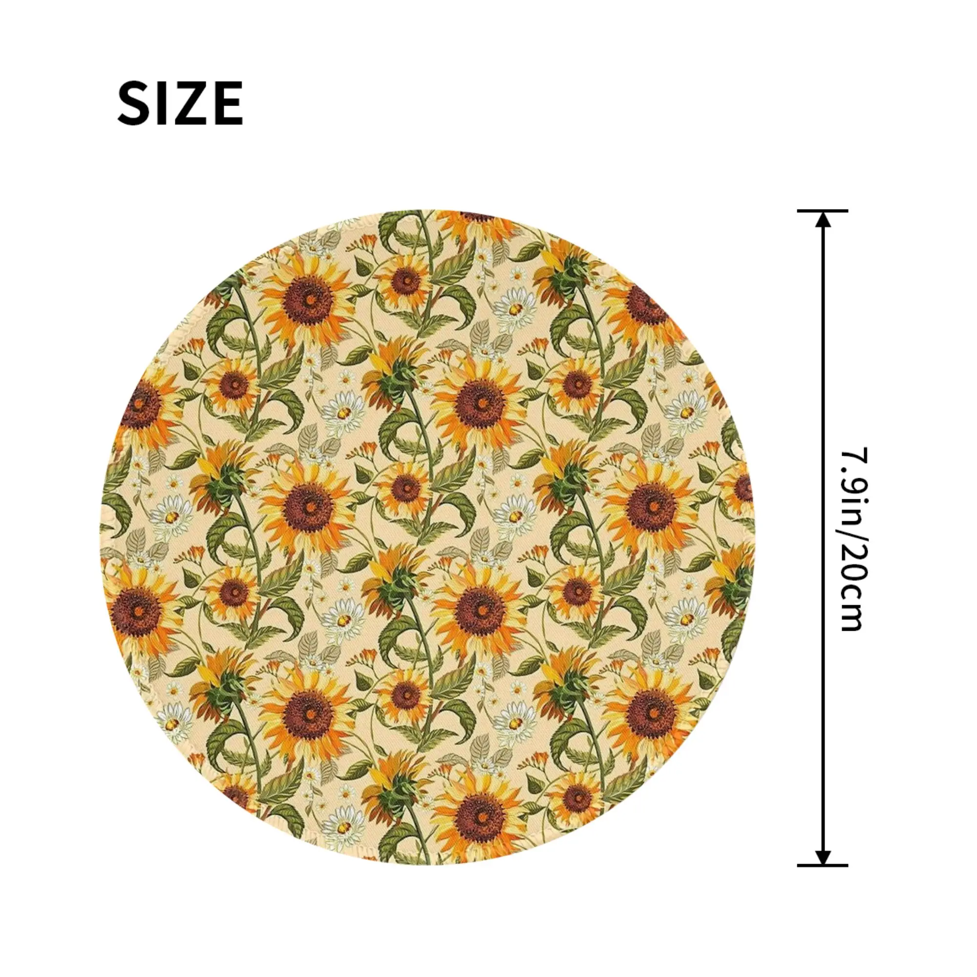 Sunflowers 70s vintage golden Mouse Pad Computer Keyboard Mouse Mat Gamer PC Laptop Desk Mat Office Accessories Table Mats