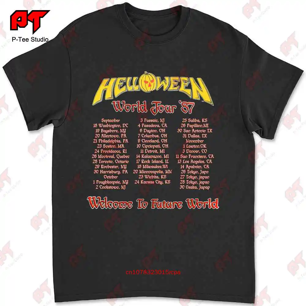 

Vintage Rare Helloween 1988 Pumpkins Fly Free Tour Concert Band T Shirt 6FW1