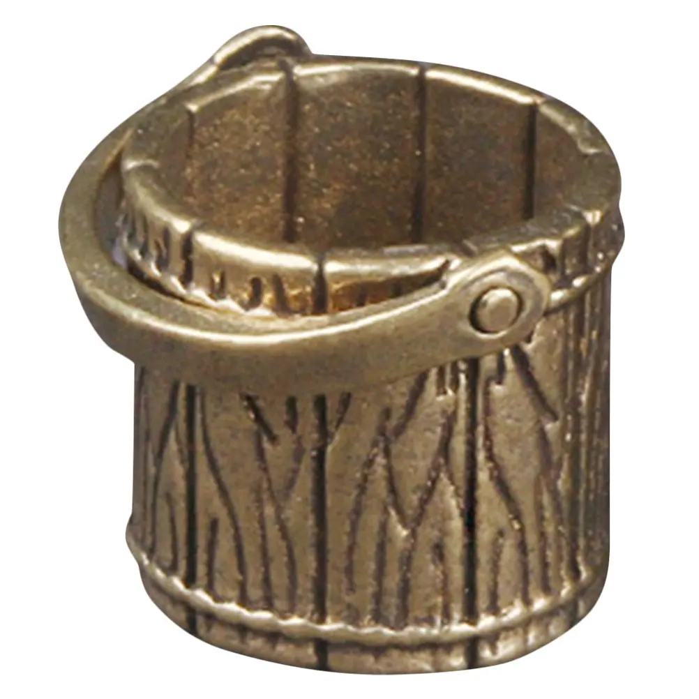 

Small Bucket Ornaments Office Dining Room Table Decor Brass Miniature Craft