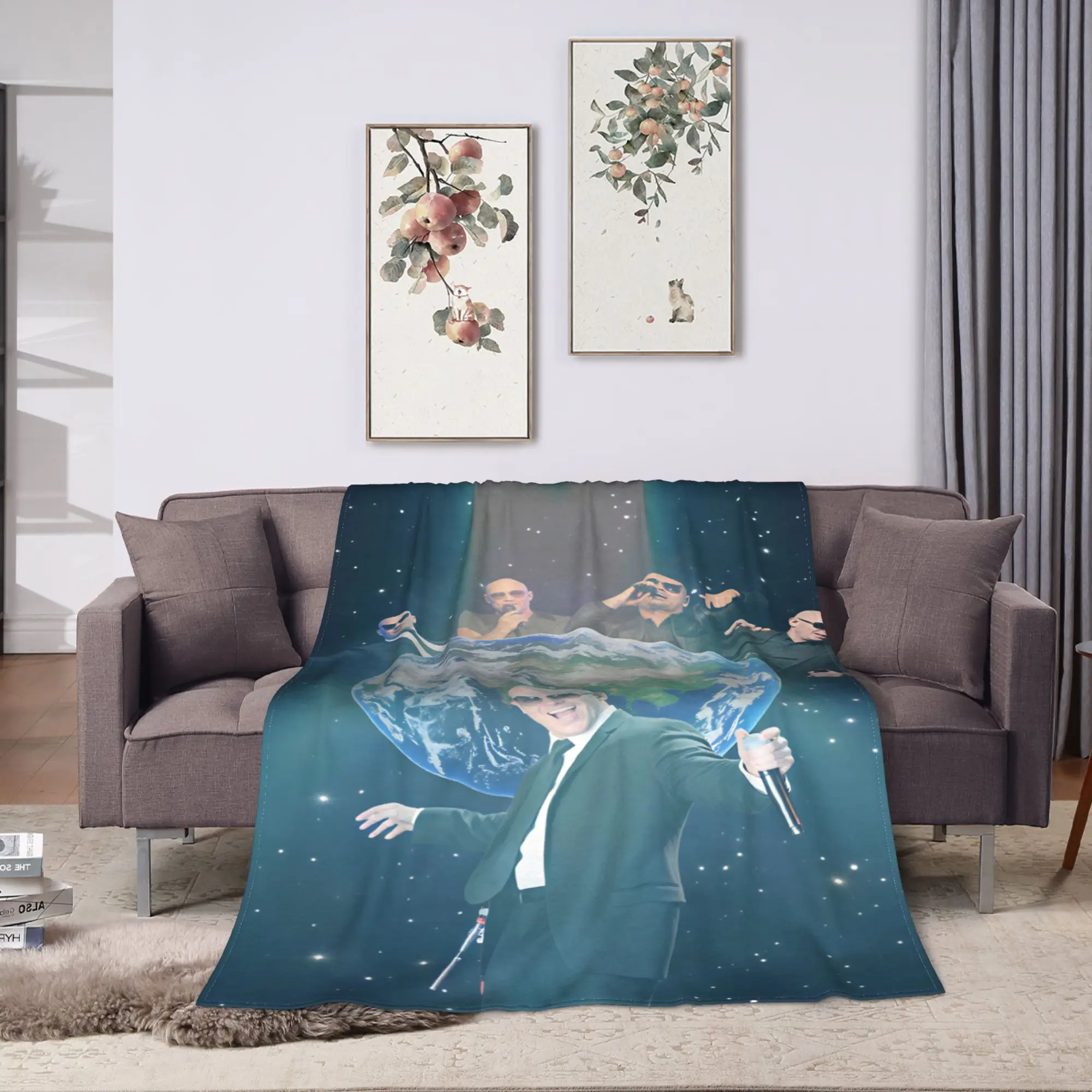 Pitbull Mr Worldwide Tour Plush Blanket Kids  Flannel Throw Blanket For Couch Bed Warm Custom DIY Quality Bedspread Gift