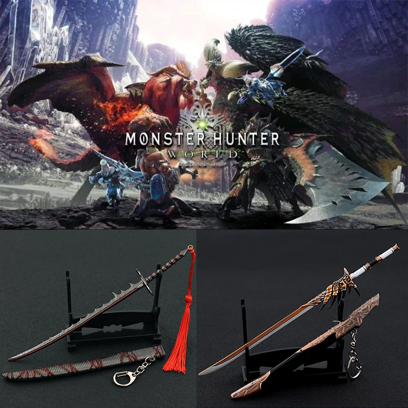 22cm Metal Monster Hunter Rathalos Sword Game Peripheral Sword Toy For Boy Aldult Desktop Decoration Ornament Craft Collection