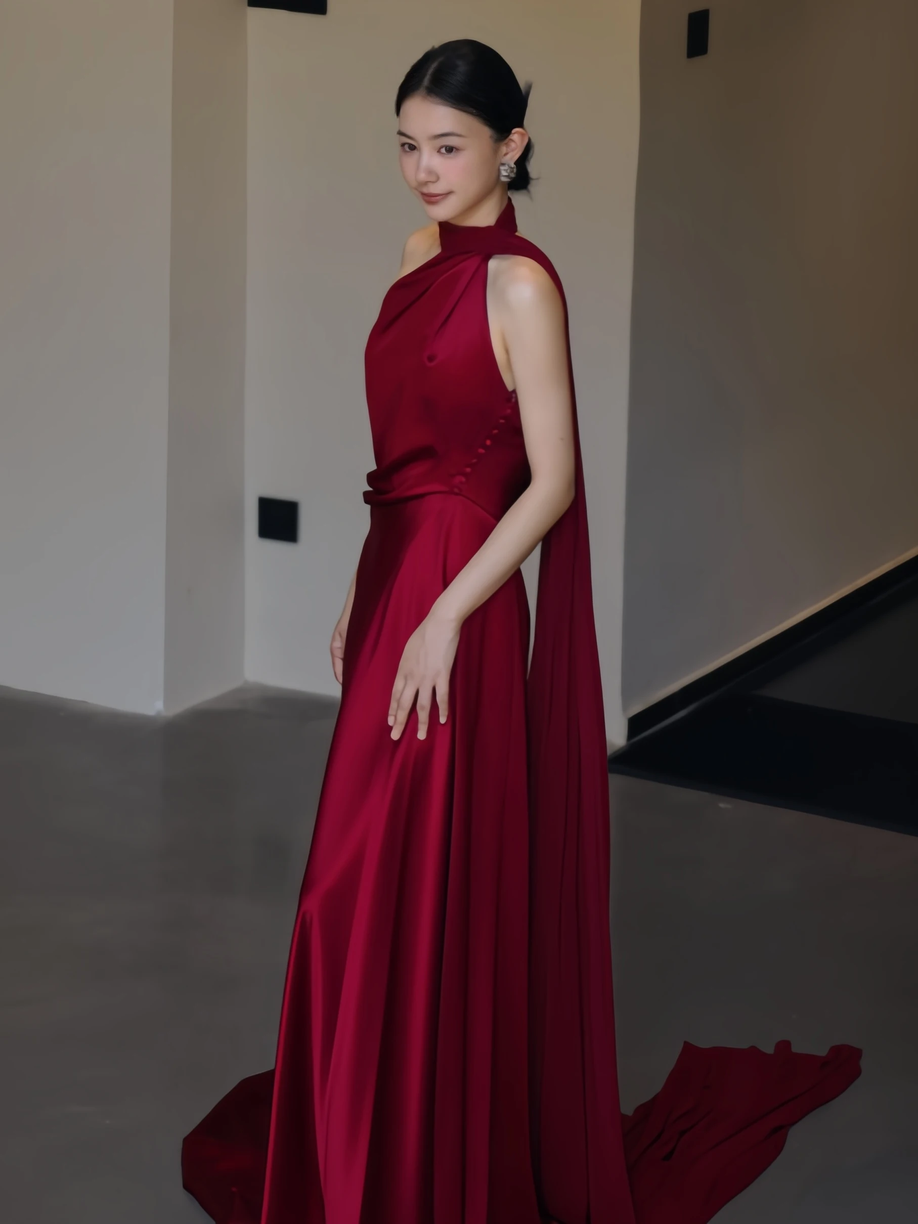 

Красное вечернее платье для невесты с небольшим шлейфом, облегающее, модное, из полиэстера, с длинной юбкой, для помолвки и свадьбы