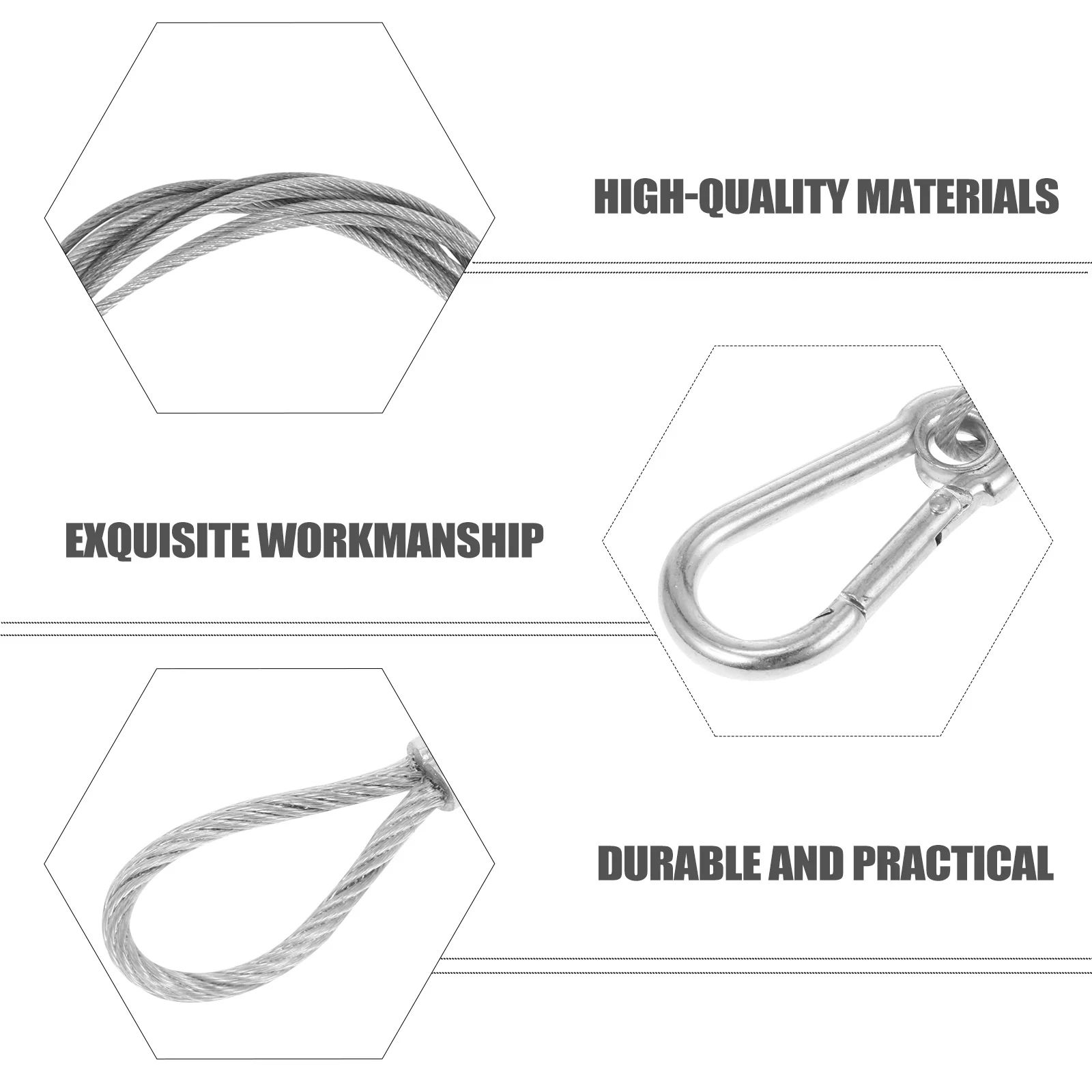 

5pcs Stainless Steel Wire Rope Lanyard For Stage Light Safety Rope Durable Load Duty Cable Lights Safety Cable Accessory