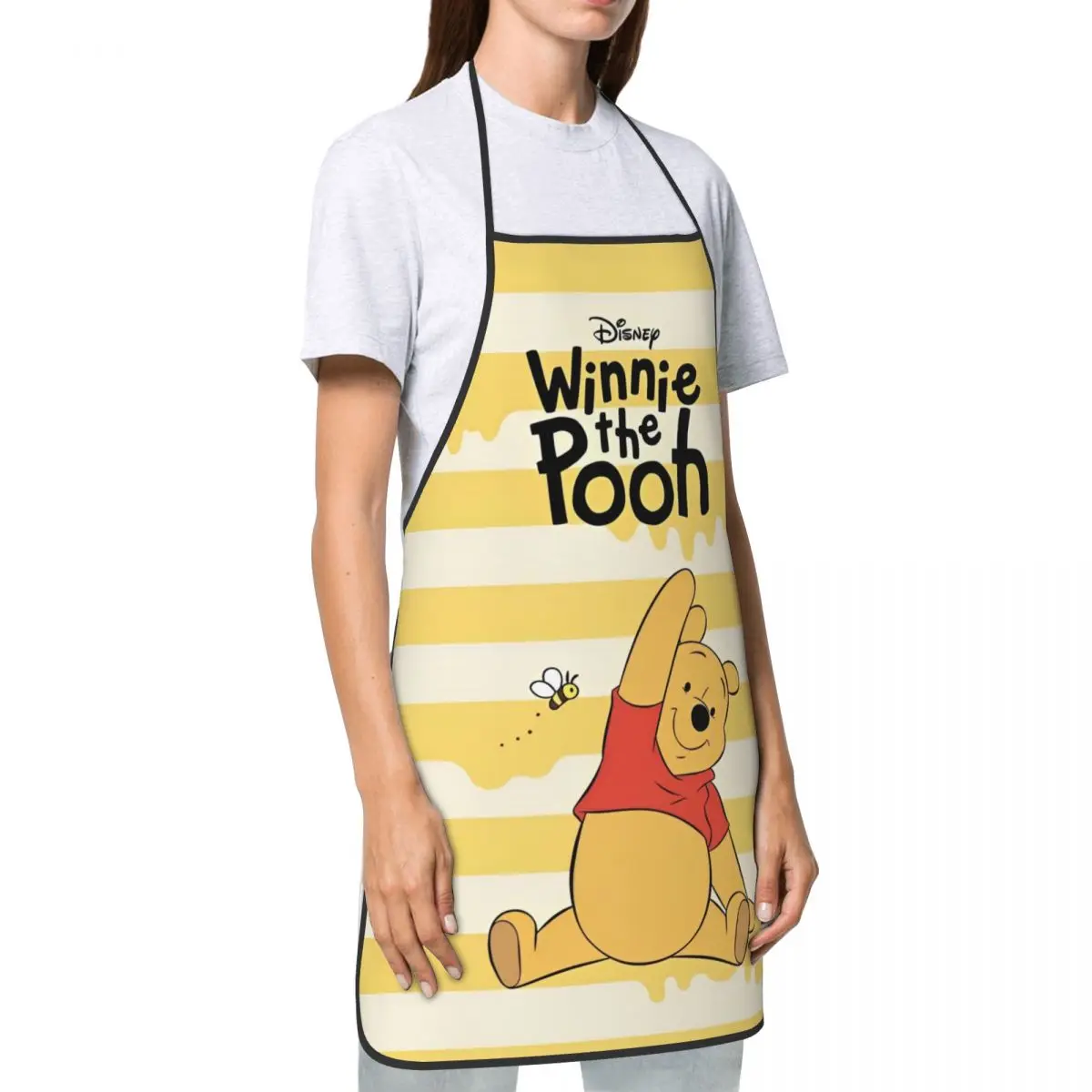 winnie the pooh Adjustable Bib Apron Water & Oil Resistant Cooking Kitchen Apron for Men Women Chef Gifts