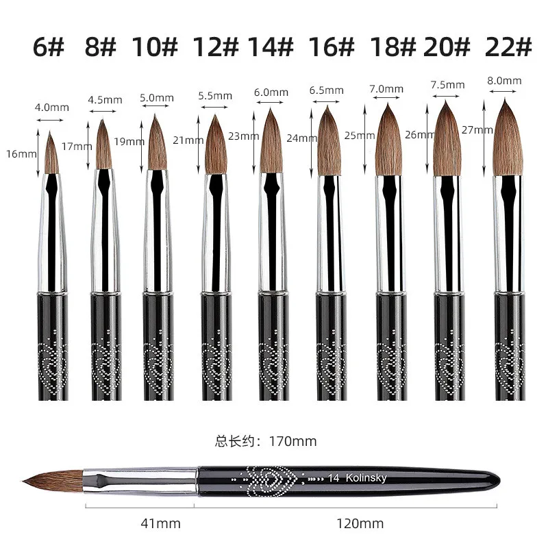 

1PCS Kolinsky Acrylic Nail Brush for Acrylic Powder Nail Brushes For Acrylic Application Nails Brush