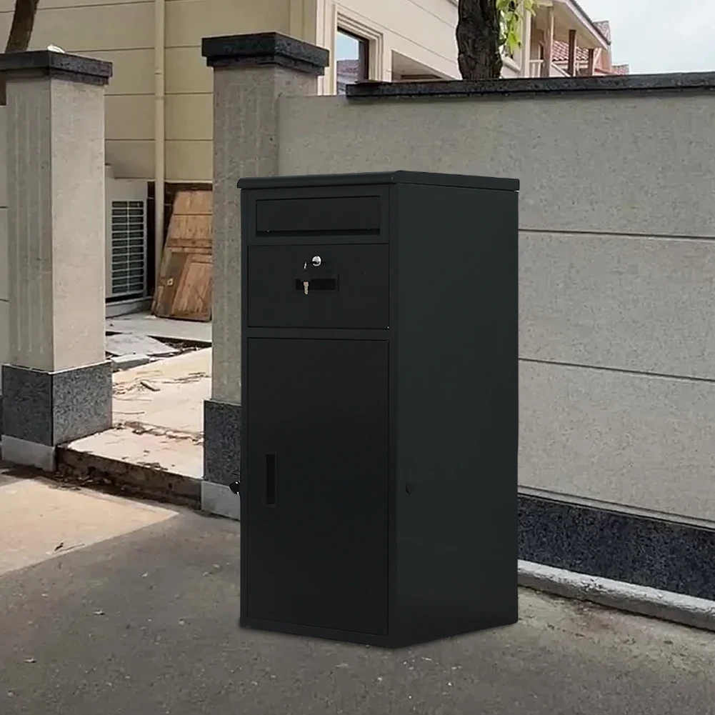 Package Delivery Box with Lock Outdoor Package Delivery for Porch House (Black)