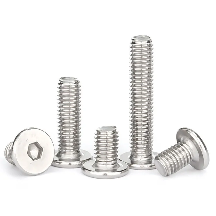 1~10Pcs M6 M8 M10 M12 304 Stainless Steel CM Ultrathin Hex Socket Flat Wafer Head Screw Allen Hexagon Ultra Thin Head Bolt