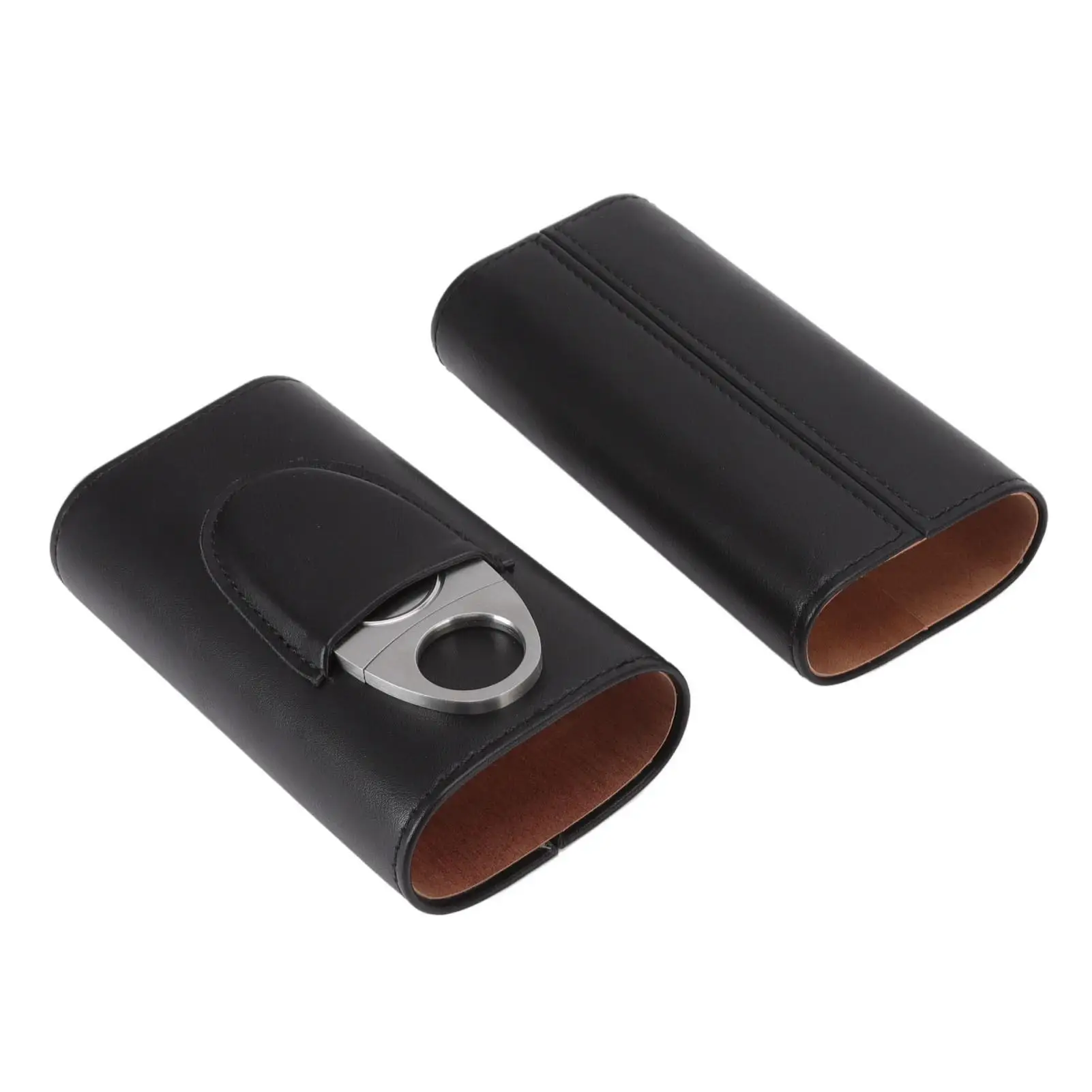 for travel Friendly Large Caliber 3-Finger Cigar Holder Case - Glossy Finish Cigar Storage