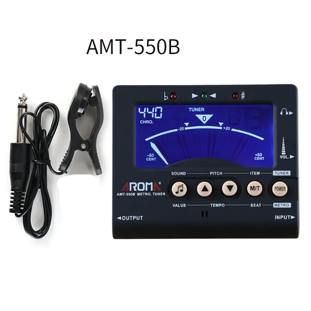 Aroma Amt-550B Universal Tuner Saxophone/Clarinet/Flute/Trumpet Metronome Tuner Ukulele Violin Tuner Tone Generator 3 In 1