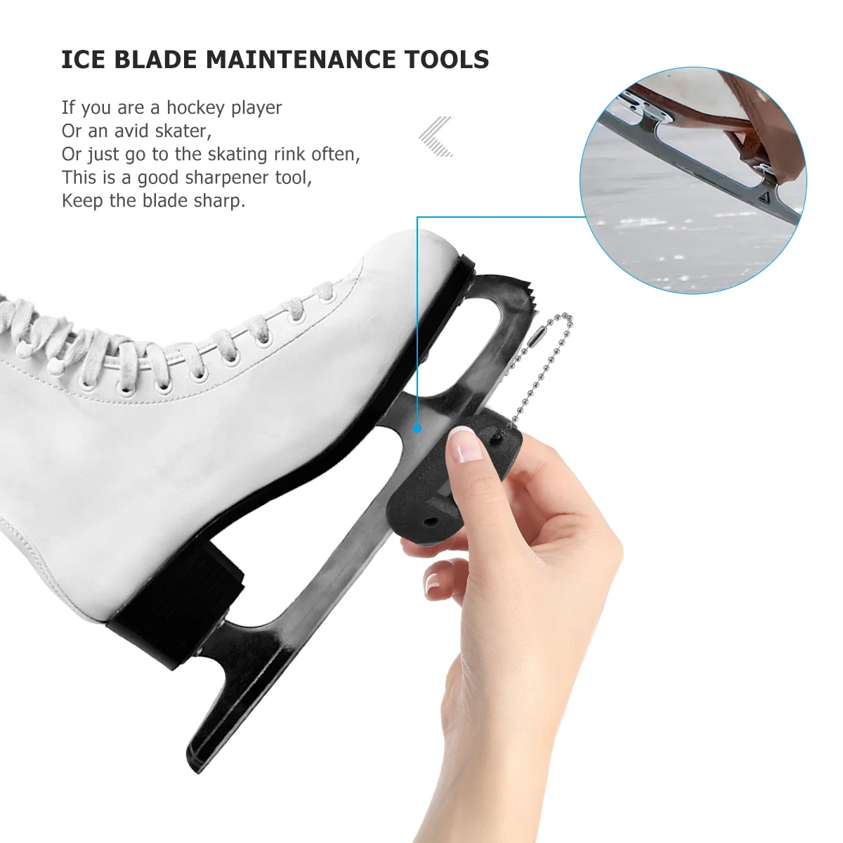 Ice Hockey Blade Maintenance Tool Skate Shoe Sharpener White Sandstone Shoes Conditioner