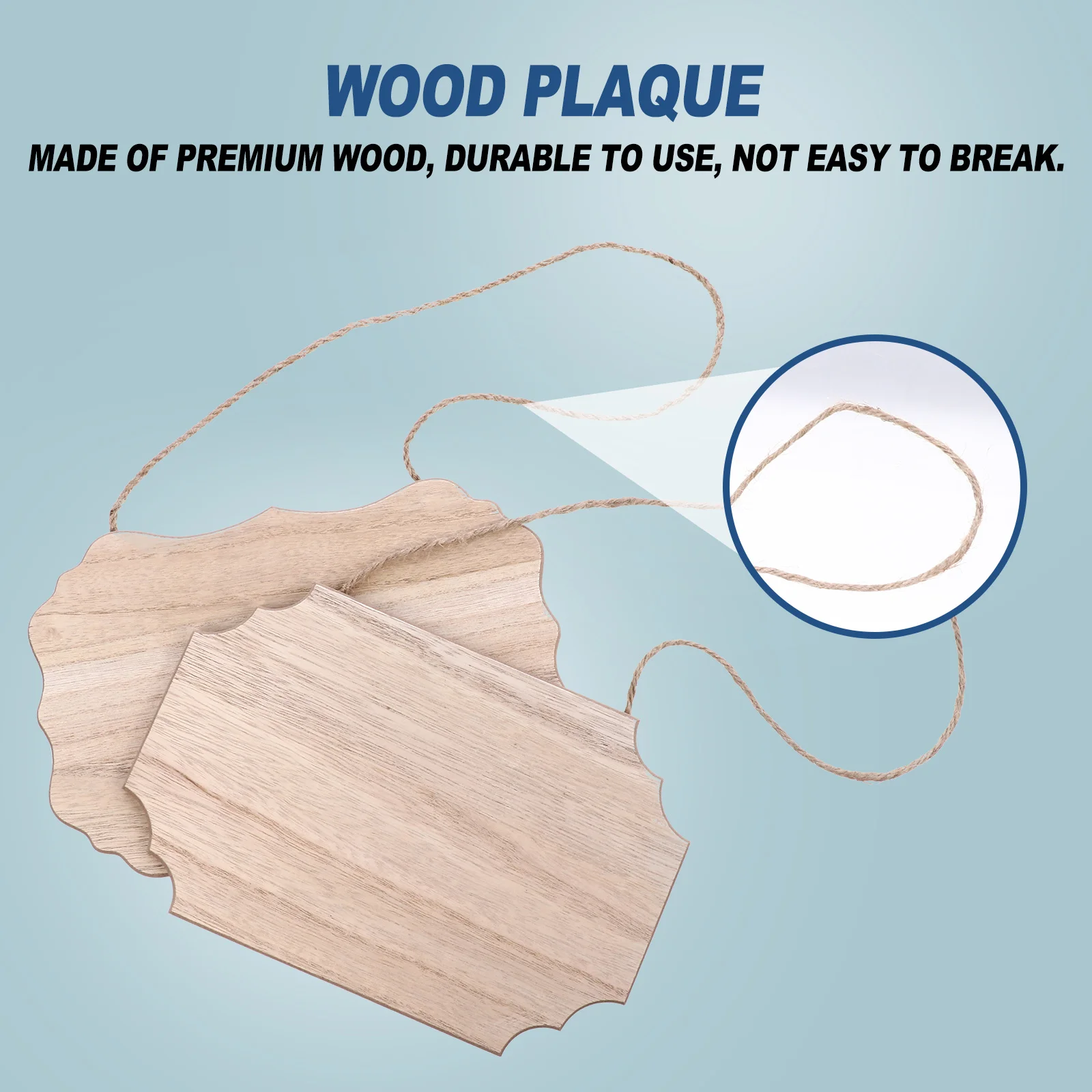 

4pcs Wooden Plaque Hanging Unfinished Wood Sign For Diy Painting Craft Handmade Wall Door Window Decor Blank Slices Plaques