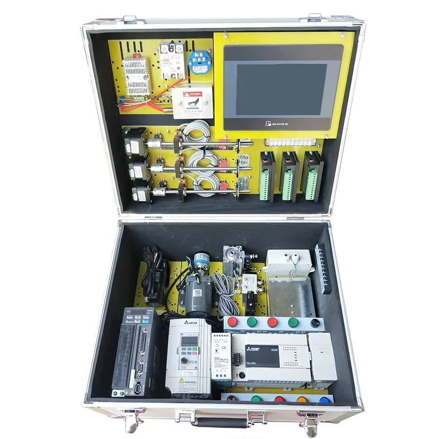 Customized FX3U FX3G PLC Training Kit Test Practice Box Learning HMI Touch Screen Programming Teaching For Mitsubishi