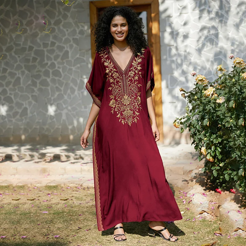 

Вышитые пляжные платья, женские кафтаны, красное вино, макси халат, накидки для купания, праздничные купальные костюмы