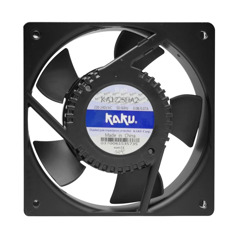 KA1225HA2 AC220V 0.07A/0.06A Dual Ball Axial Flow Fan 12cm Cooling Fan 120 * 120 * 25MM