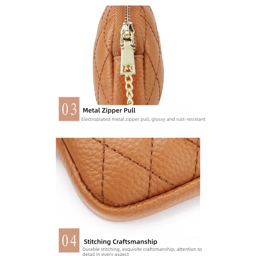 New PU Leather Mini Coin Purse Casual Portable Zipper Wallet Versatile Car Key Case