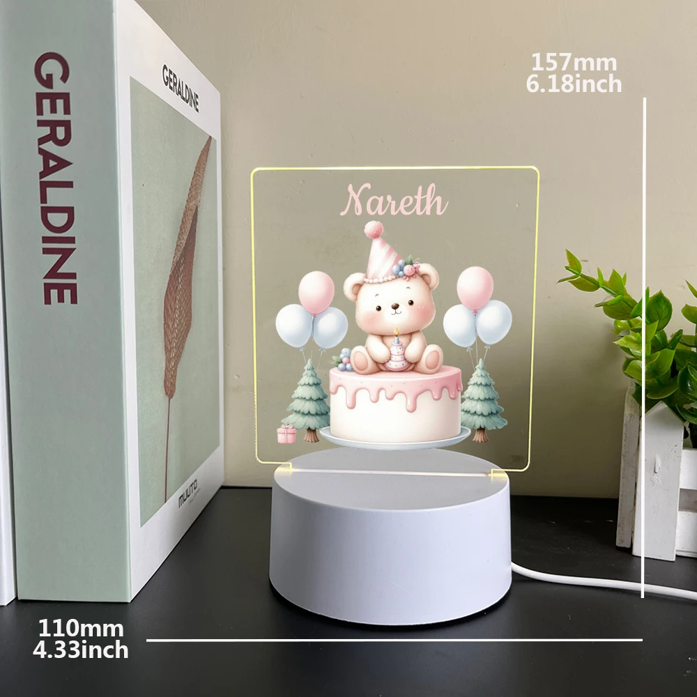 Personalized Custom Bear Fashion  Rgb Night Lights Led Mange Avatar Room Decor Gift 3D Night Light