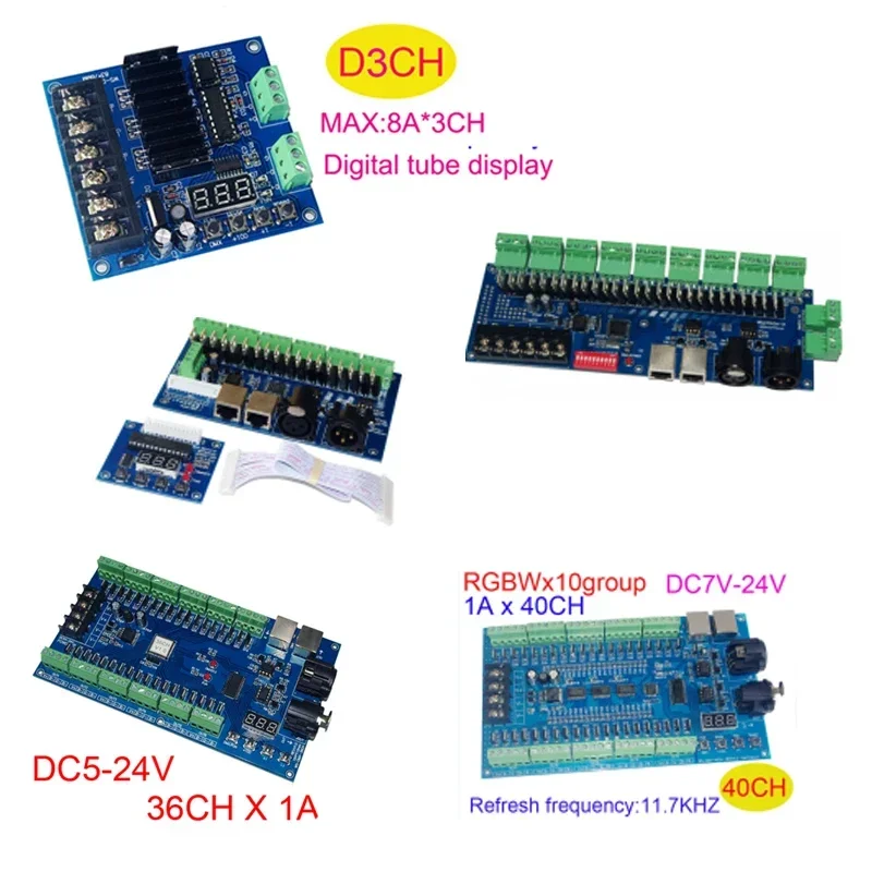 18CH/24CH/27CH/36CH/40CH DMX RGB RGBW LED-controller DMX512-decoder - afbeelding 2