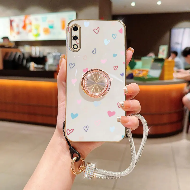 الماس حزام الحبل فريد الحب حامل هاتف الحال بالنسبة لهواوي الشرف 9X برو 60 70 80 90 100 200 300 برو الترا Y9s حامل غطاء