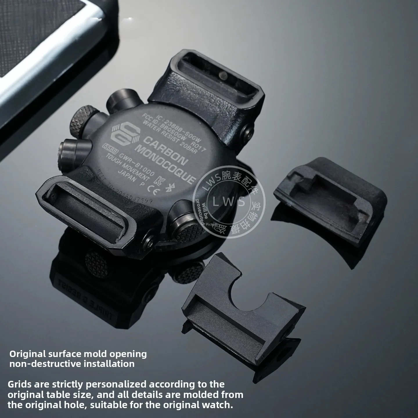 GWR-B1000 تعديل حزام محول ل g-صدمة كاسيو GWR-B1000 موصل شريط مطاطي جلد طبيعي سوار محول 22 مللي متر