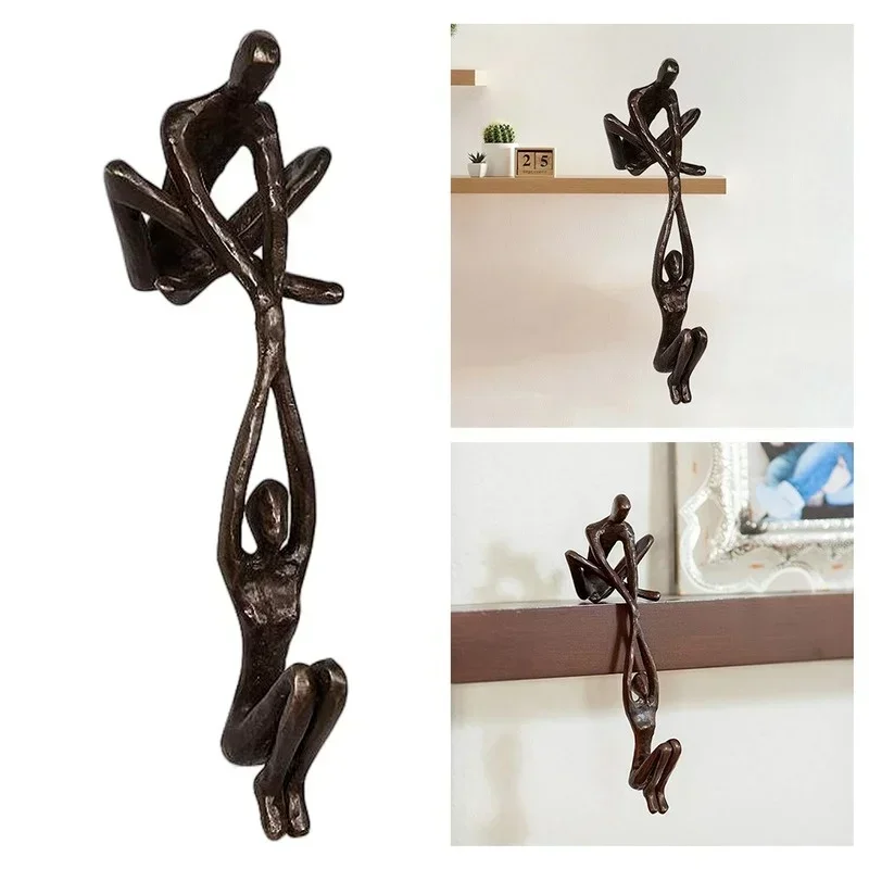 New Creative Couple Lover Sculpture Ornament Man Holding Woman Statue Art Figurine Desktop Home Living Room Decoration Craft